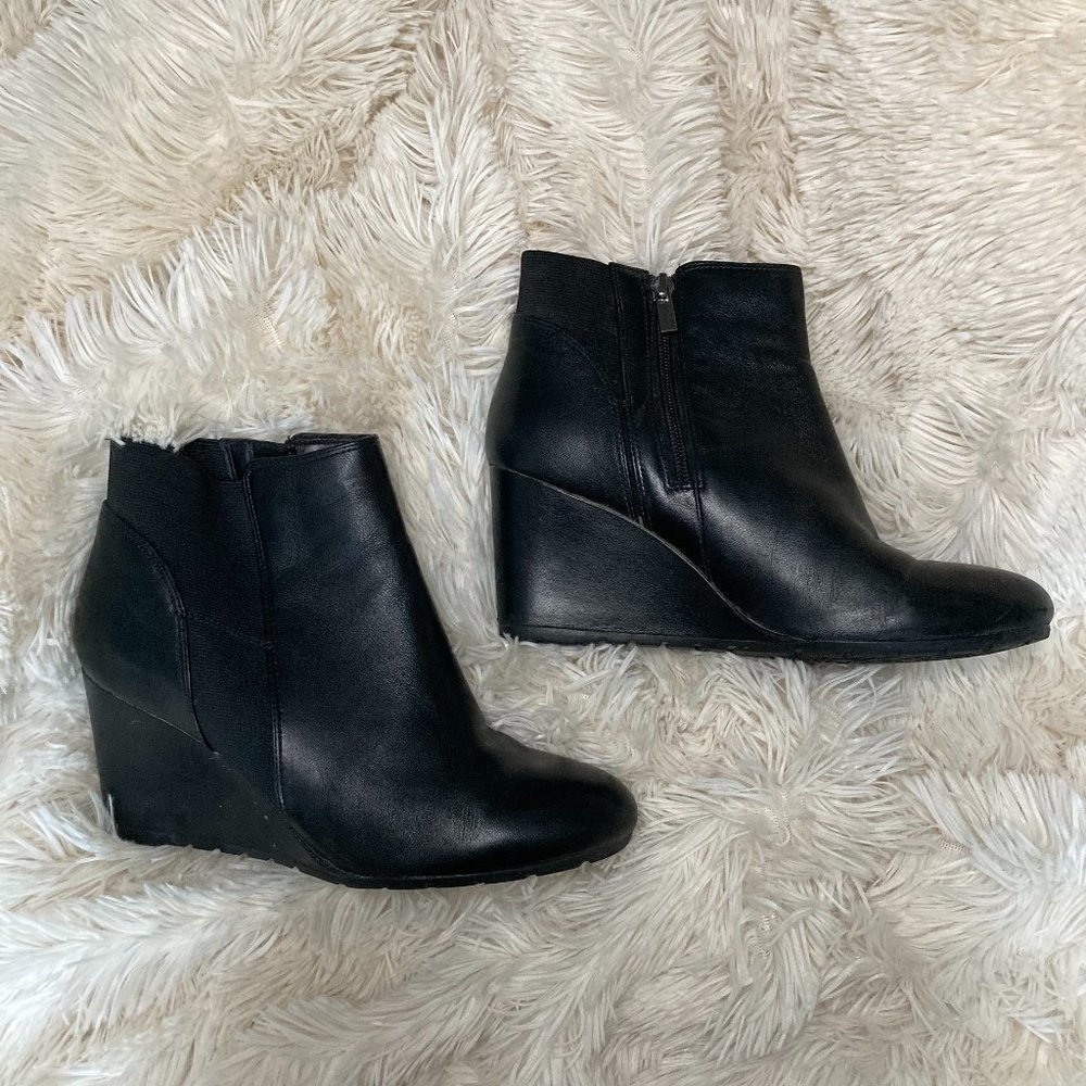 Clarks Wedge Leather Booties